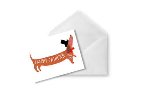 Tarjeta Happy Father´s Day (Perrito Salchicha)