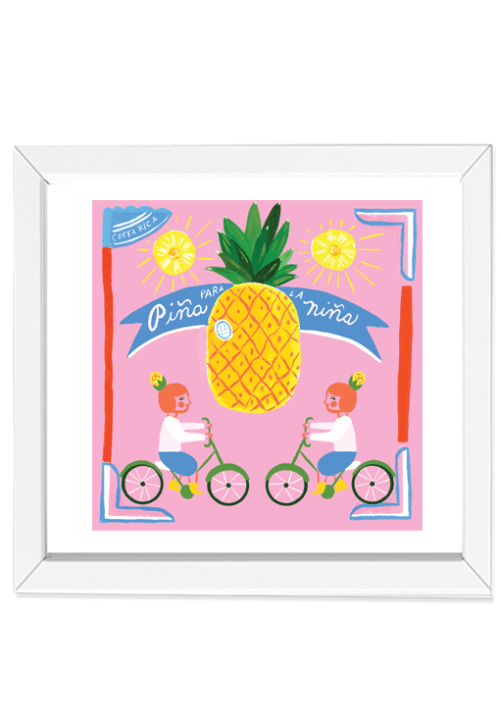 Piña para la niña Square Art Print