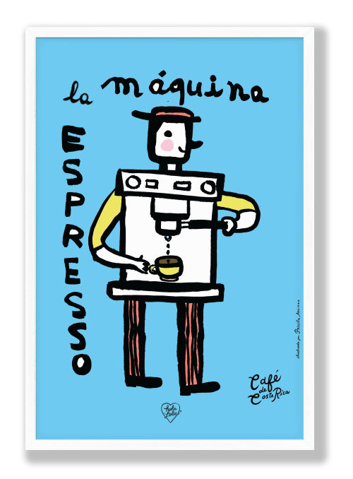 La Maquina de Espresso CafeArt Print