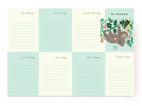 Perezoso Weekly Planner