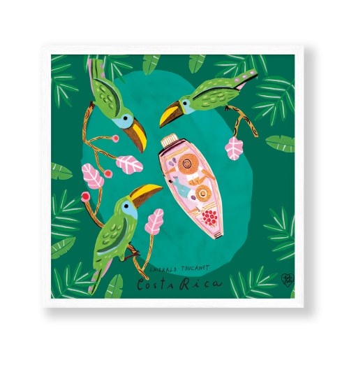 Emerald Toucanet Square Art Print